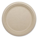 Fiber Plates, Plate, 9.1" Diameter, Natural, 1,000/carton