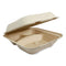 Fiber Hinged Containers, 3-compartment, 8.8 X 8.2 X 2.9, Natural, Paper, 300/carton