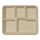 Fiber Trays, 5-compartment, 8.5 X 10.24 X 1.01, Natural, Paper, 400/carton