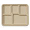 Fiber Trays, 5-compartment, 8.5 X 10.24 X 1.01, Natural, Paper, 400/carton