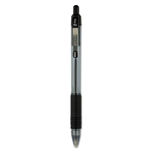 Z-grip Ballpoint Pen, Retractable, Medium 1 Mm, Black Ink, Clear Barrel, 24/pack