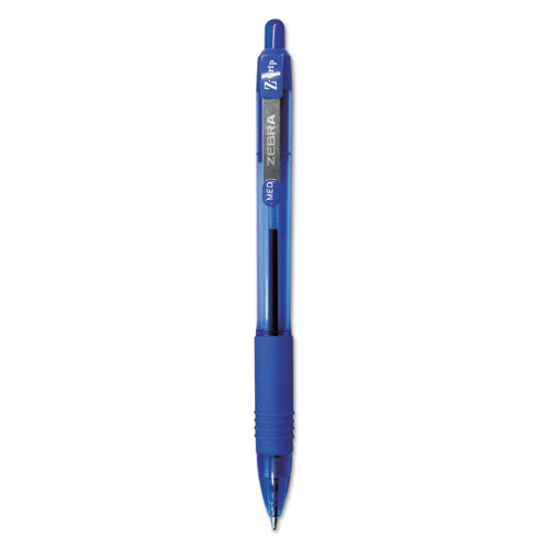 Z-grip Ballpoint Pen, Retractable, Medium 1 Mm, Blue Ink, Clear Barrel, 24/pack