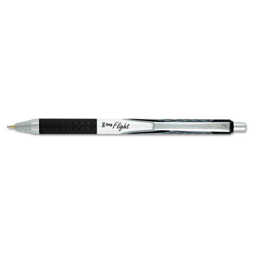 Z-grip Flight Ballpoint Pen, Retractable, Bold 1.2 Mm, Black Ink, White Barrel, 12/pack