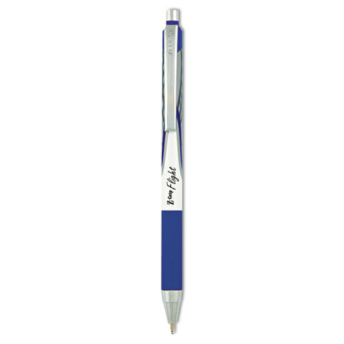 Z-grip Flight Ballpoint Pen, Retractable, Bold 1.2 Mm, Blue Ink, White Barrel, 12/pack