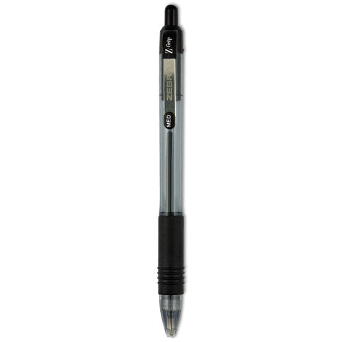 Z-grip Ballpoint Pen, Retractable, Medium 1 Mm, Black Ink, Clear Barrel, 12/pack