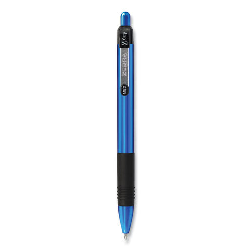 Z-grip Metal Ballpoint Pen, Retractable, Medium 1 Mm, Blue Ink, Blue Barrel, 12/pack