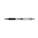 F-301 Ballpoint Pen, Retractable, Bold 1.6 Mm, Black Ink, Stainless Steel/black Barrel, 12/pack