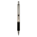 F-402 Ballpoint Pen, Retractable, Fine 0.7 Mm, Black Ink, Stainless Steel/black Barrel