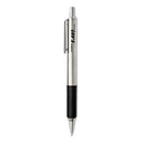 F-402 Ballpoint Pen, Retractable, Fine 0.7 Mm, Black Ink, Stainless Steel/black Barrel, 2/pack