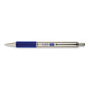 F-402 Ballpoint Pen, Retractable, Fine 0.7 Mm, Blue Ink, Stainless Steel/blue Barrel