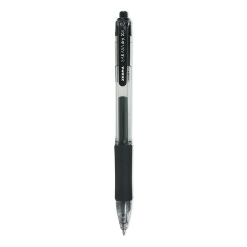 Sarasa Dry Gel X20 Gel Pen, Retractable, Medium 0.7 Mm, Black Ink, Smoke Barrel, 12/pack