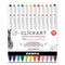 Clickart Porous Point Pen, Retractable, Fine 0.6 Mm, Assorted Ink Colors, White/assorted Barrel, 12/pack