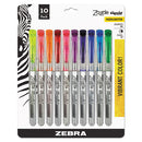 Zazzle Liquid Ink Highlighter, Assorted Ink Colors, Chisel Tip, Assorted Barrel Colors, 10/set